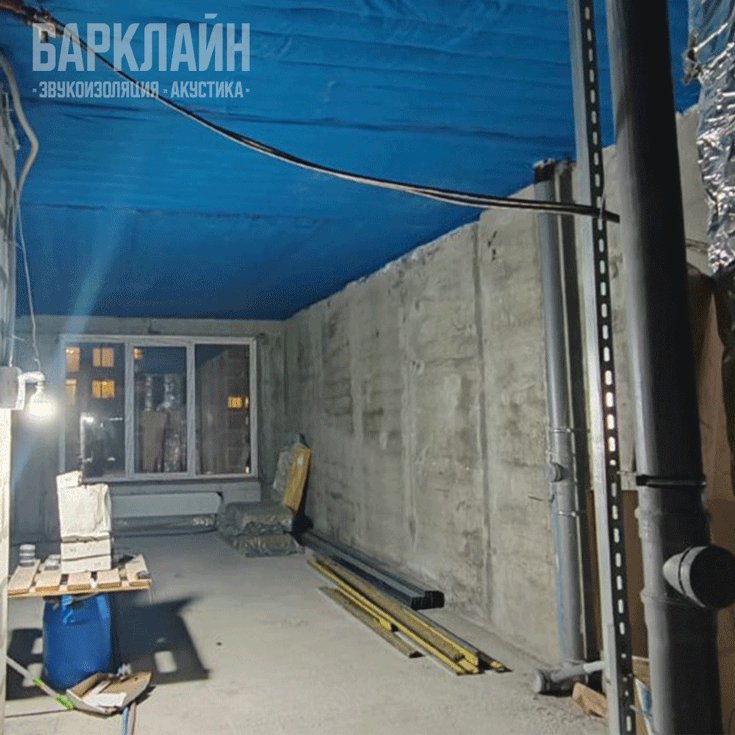 Шумоизоляция и звукоизоляция потолка квартиры в ЖК «Ривер Парк» c использованием  Барклайн ШиберАкустик Плюс