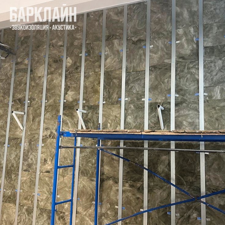 Заполнение звукопоглотителем: Внутреннее пространство каркаса было плотно заполнено звукопоглощающими плитами «Барклайн БасАкустик ПРО 50»