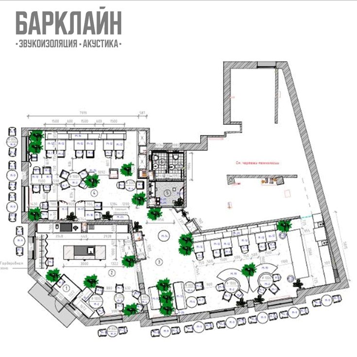 Звукоизоляция кафе, баров, ресторанов, требования схеме шумоизоляции