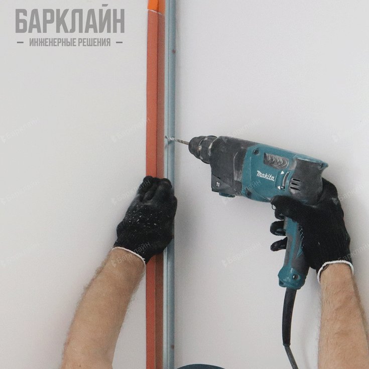 Установка ПН профиля с ВиброСорб шайба и ВиброСорб лента
