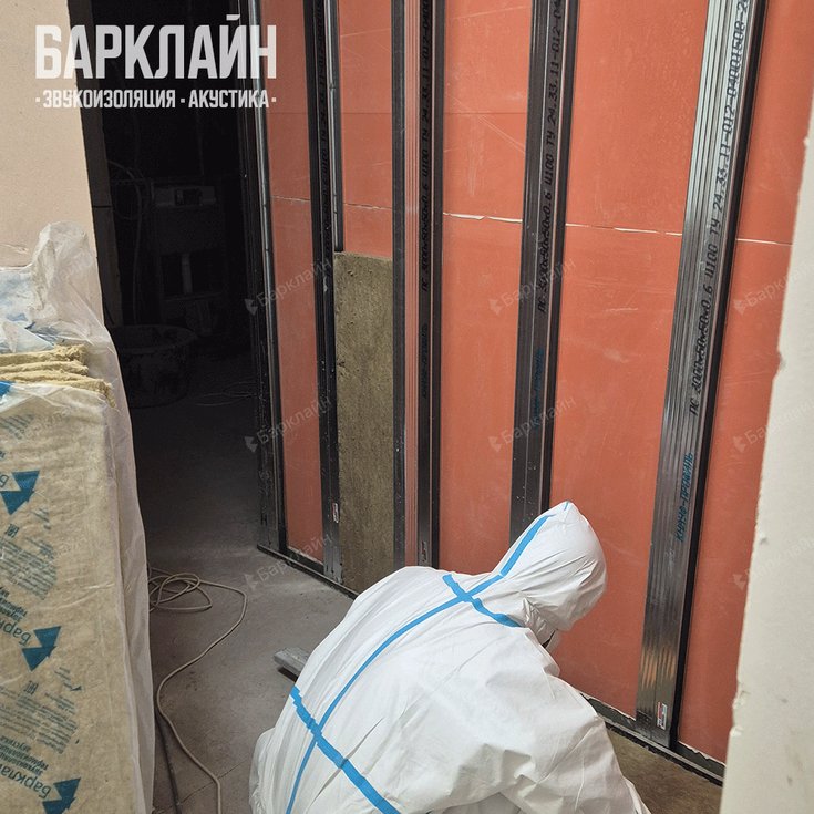 система звукоизоляции перегородки «Барклайн Стандарт» общей толщиной 105 мм