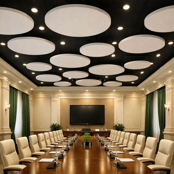 Акустический остров круг БасАкустик (школа) d.1200 Белый