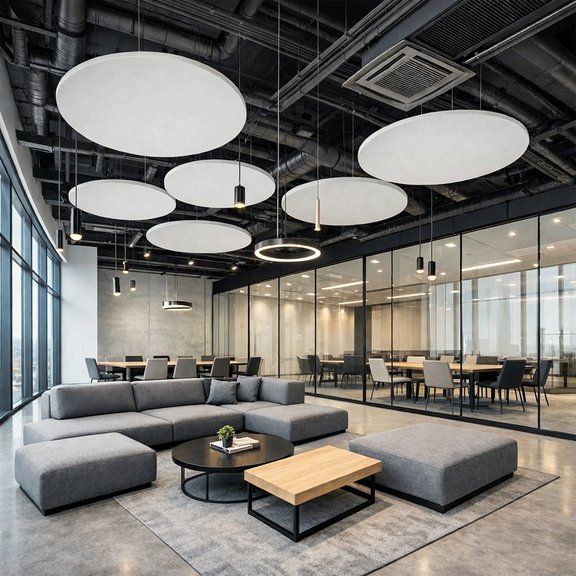 Акустический остров круг БасАкустик (школа) d.1200 Белый