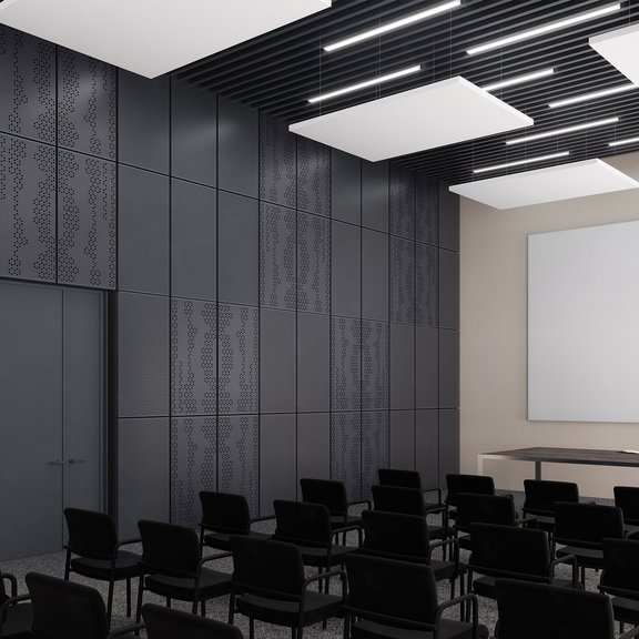 Акустическая панель Рауфон Металл 1200х600х40мм Черный